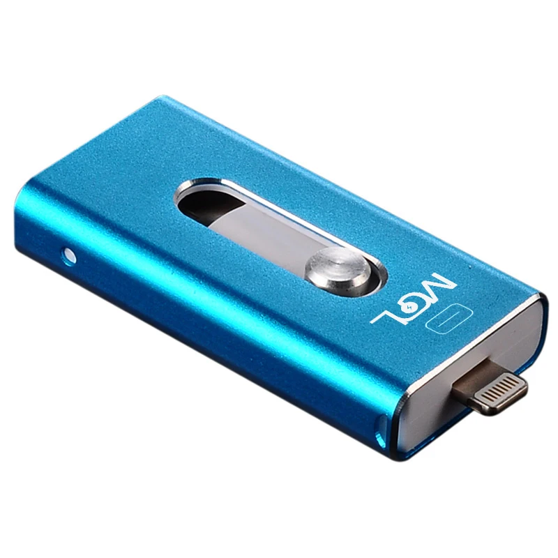 Флеш-накопитель OTG Usb на 8 ГБ, 16 ГБ, 32 ГБ, 64 ГБ, 128 ГБ, флеш-накопитель, карта памяти для iphone 8, 7 Plus, 6, 6 S Plus, 5S, ipad, флешка - Цвет: B-Blue