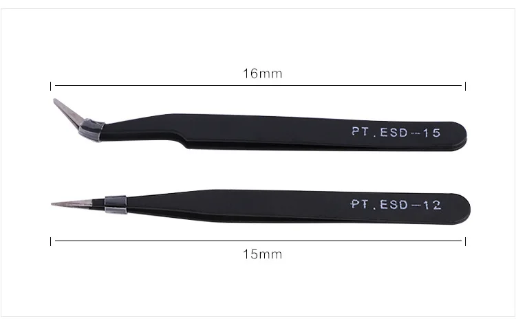 1 шт. прецизионный пинцет с прямой изогнутой оправой антистатический ручной