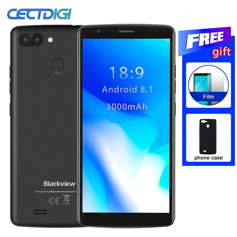 BLACKVIEW A20 Pro Смартфон Android 8,1 MTK6739 четырехъядерный 5,5 ''18:9 HD+ 2 Гб+ 16 Гб Двойная Задняя камера отпечаток пальца 4G мобильный телефон