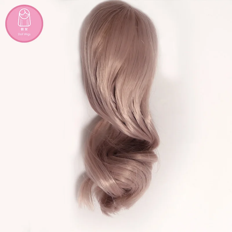 Парик для куклы BJD 1/3 высокая температура длинные вьющиеся волосы коричневый розовый цвета для кукол заряд L03#22-24 см дополнительные аксессуары для кукол diy