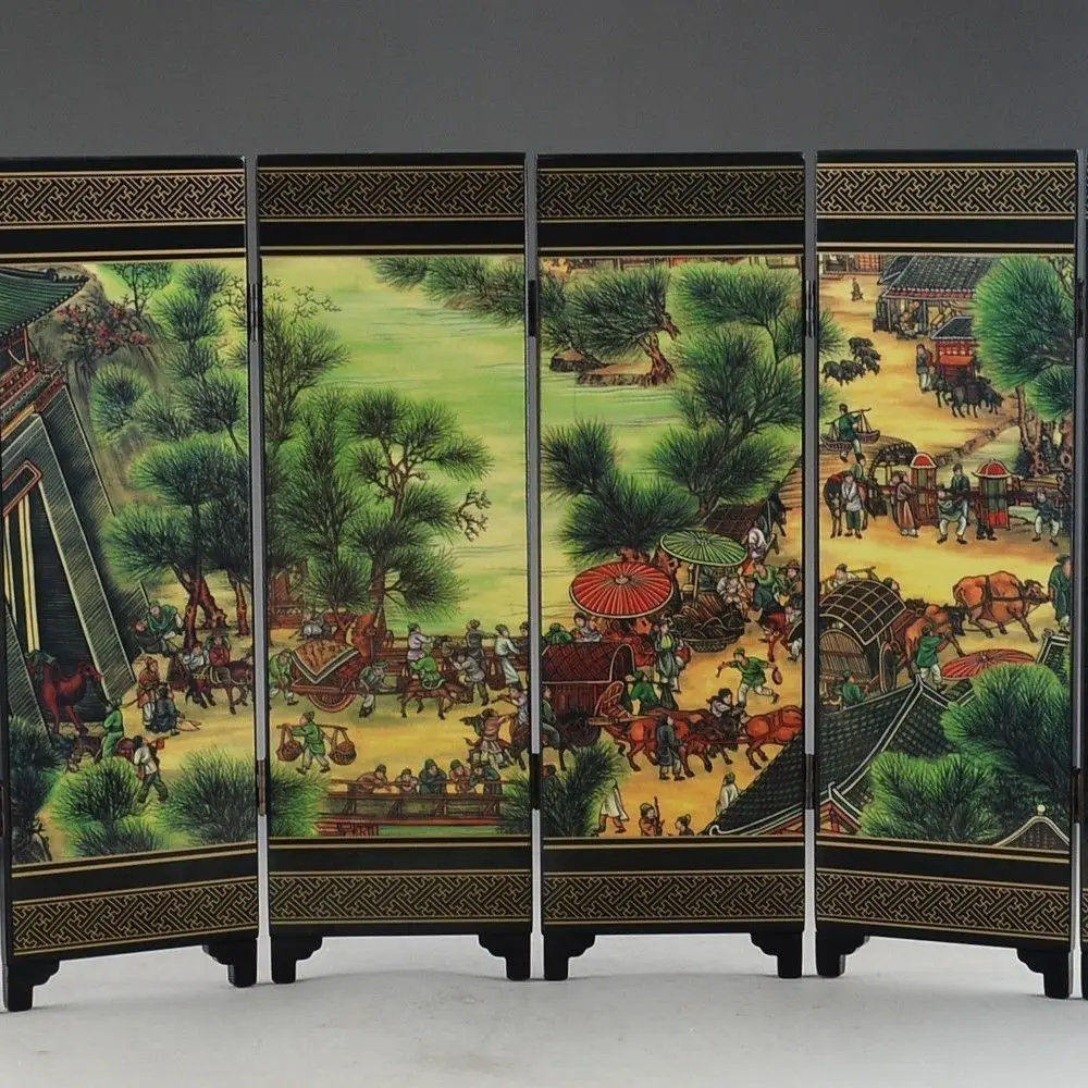 Китайская фотография ручная роспись фестиваль QINGMING домашний складной экран|folding