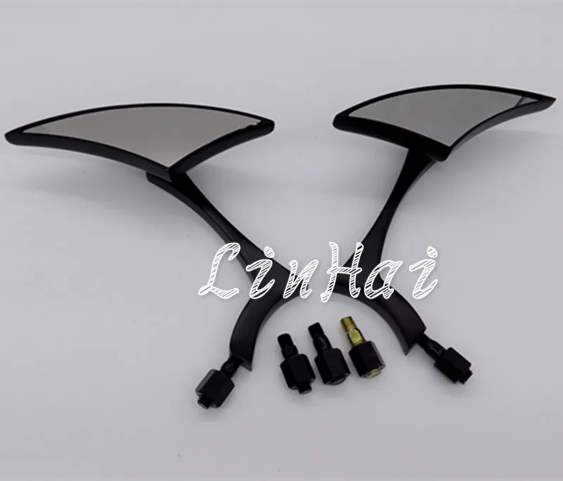 Универсальный мотоцикл черный алюминиевый конец треугольник боковые зеркала
