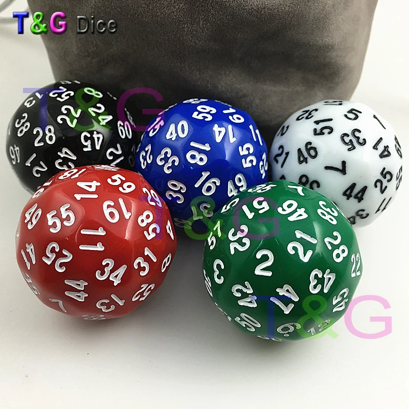 T & G игральные кости высокого качества синий 60 сторонний D60 Rpg D d DND rpg dados|dice kit|dice