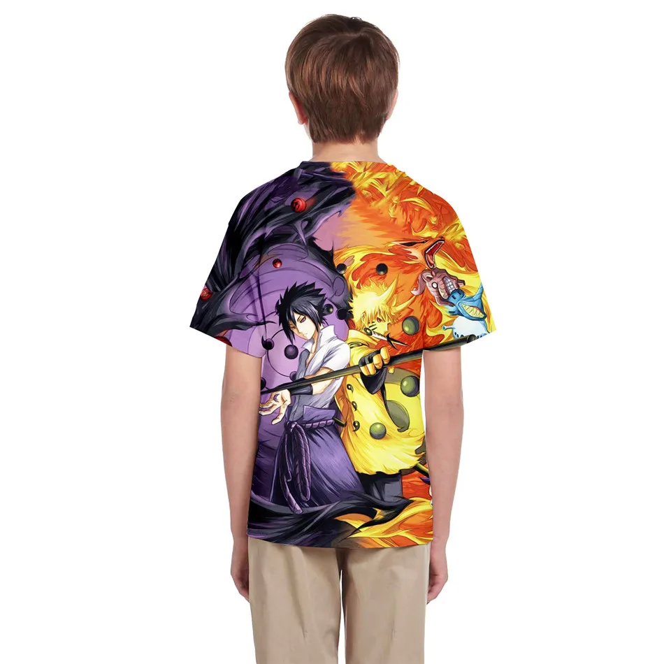 7T-14T Kids Fashion Anime 3d T-shirt Children Naruto Sasuke Tokyo Ghoul Cool Brand T shirt Big Boy Girl Pullover Tshirts Tops