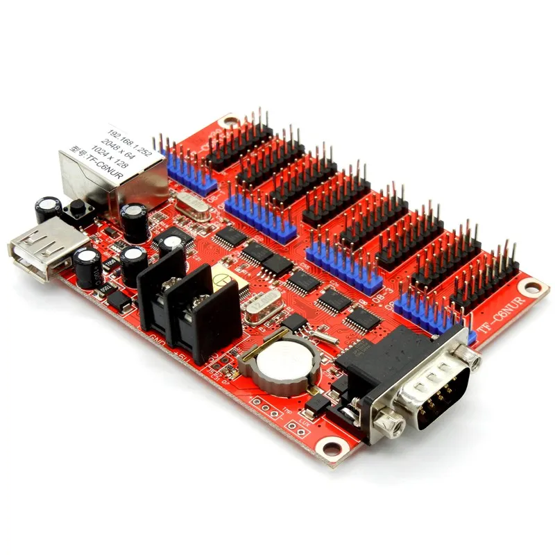 TF C6NUR светодиодный знак Управление карта сети RJ45 LAN + USB RS232 2048*64 Пиксели Поддержка с