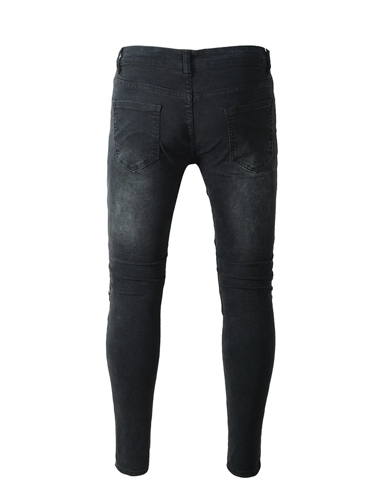 KENNTRICE Ripped Jeans Men High Street Mens Distressed Slim Fit Denim Pants Knee Holes Washed Destroyed Male | Мужская одежда