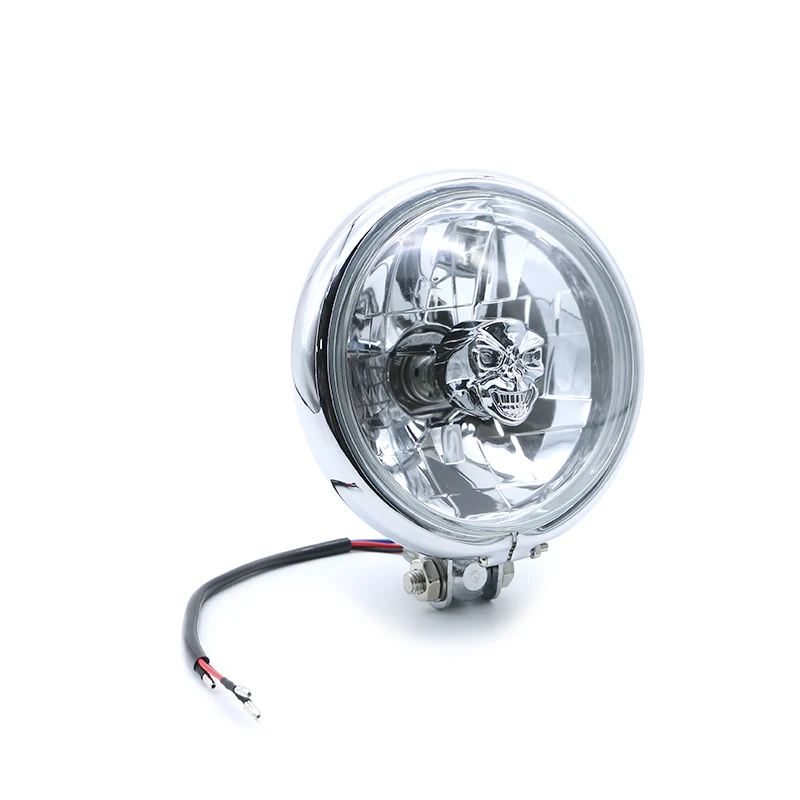 Мотоциклетный хромированный головной светильник H4 дальний/ближний свет ретро