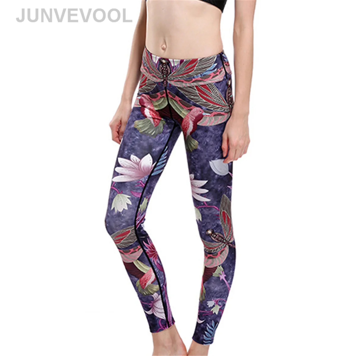 Леггинсы с принтом Бабочка и цветы женские Клубные Сексуальные облегающие