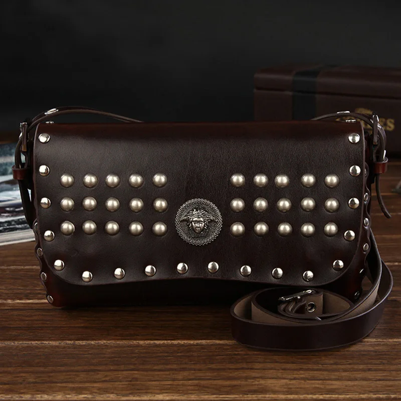 Лидер продаж 2018 Брендовая женская сумка с заклепками на плечо женские сумки