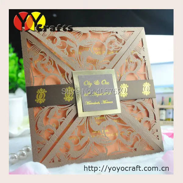 Бумажная лазерная резка дизайны свадебных приглашений разные цвета и размеры