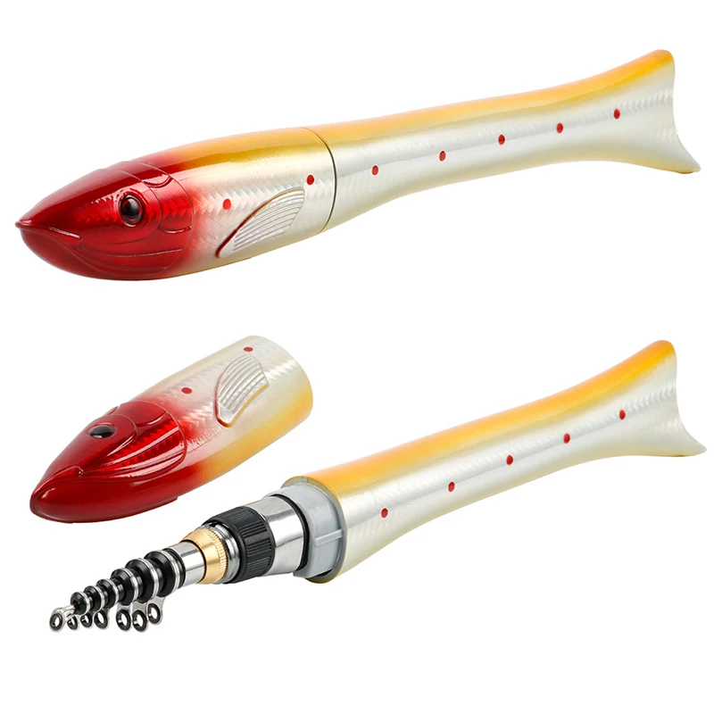 Мини удочка Удочка в форме рыбы углеродные телескопические спиннинговые удочки