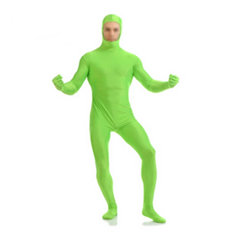 Ensnovo унисекс Zentai костюм для мужчин взрослый с открытым лицом всего тела спандекс