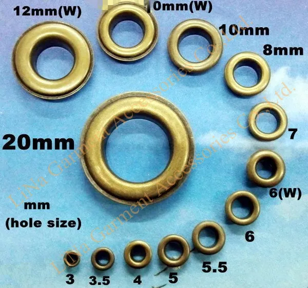 

Free shipping 12mm Eyelets for Apparel and Scrapbook Antique brass color metal eyelets for garment eyelet for bags