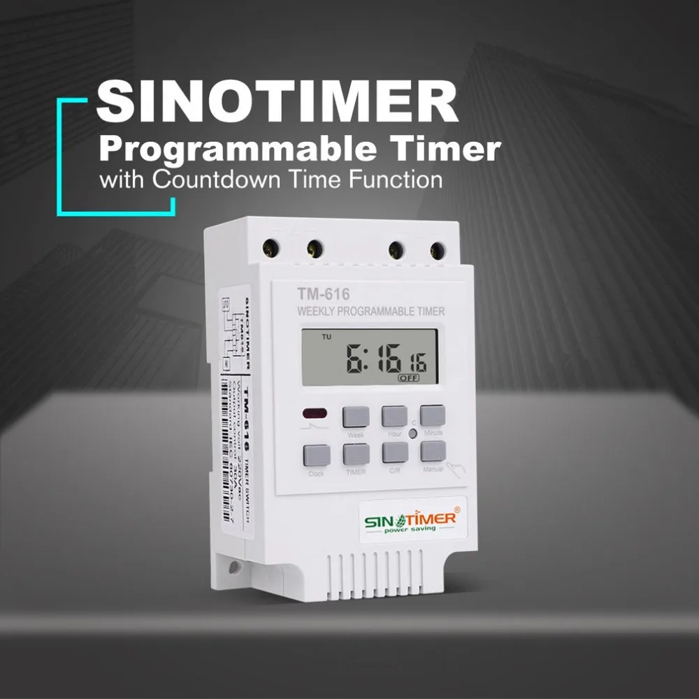 SINOTIMER TM616W-2 30A 220 в электронный Еженедельный программируемый цифровой реле времени