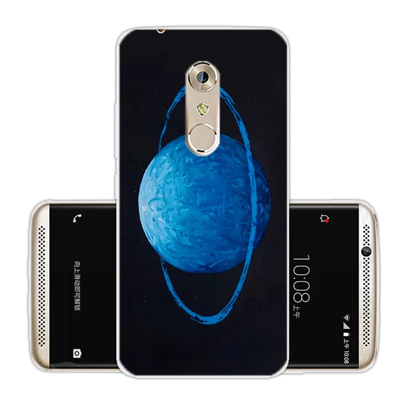 Мягкий силиконовый чехол для телефона ZTE Axon 7 синяя задняя крышка 5 &quot прозрачный