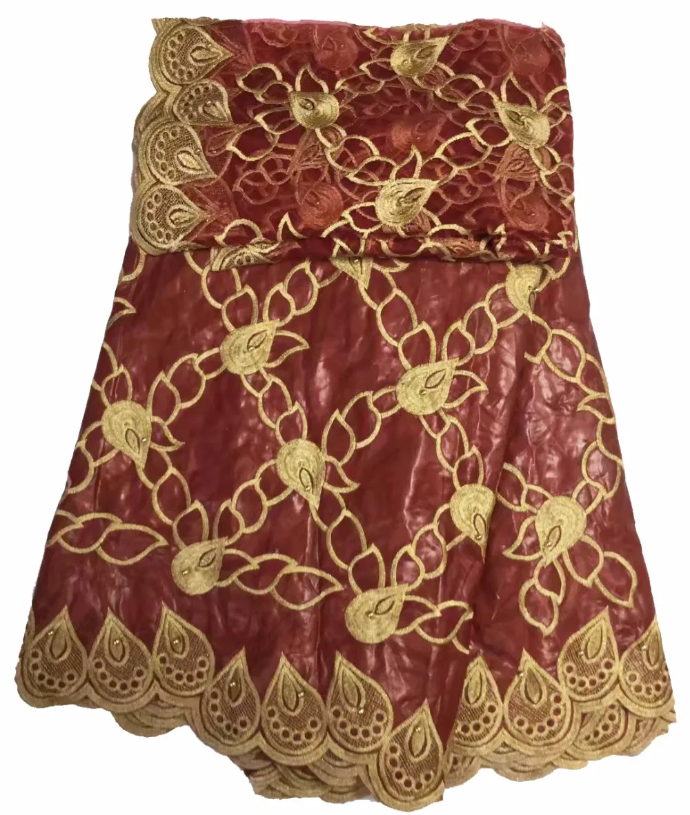 

2018 New Arrival African Riche Fabric Embroidered French Bazin Riche Getzner Fabric And 2 Yards Mesh Net Lace Fabric Sets