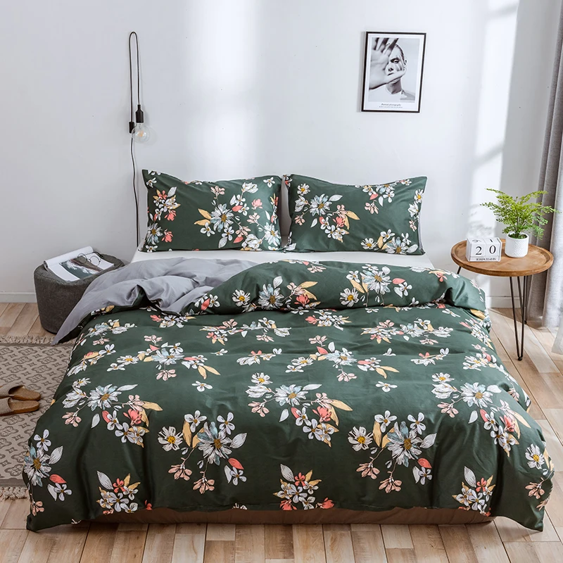 100% Cotton Bedding Quilt Cover Set Modern 2/3pcs with Pillowcases Summer Bedclothes Duvet King Queen Single Size | Дом и сад