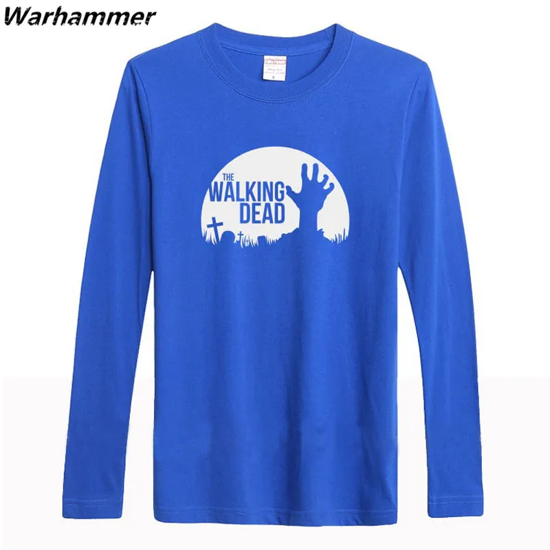 Warhammer The walking Dead Американский ТВ шоу мужские футболки с длинными рукавами o