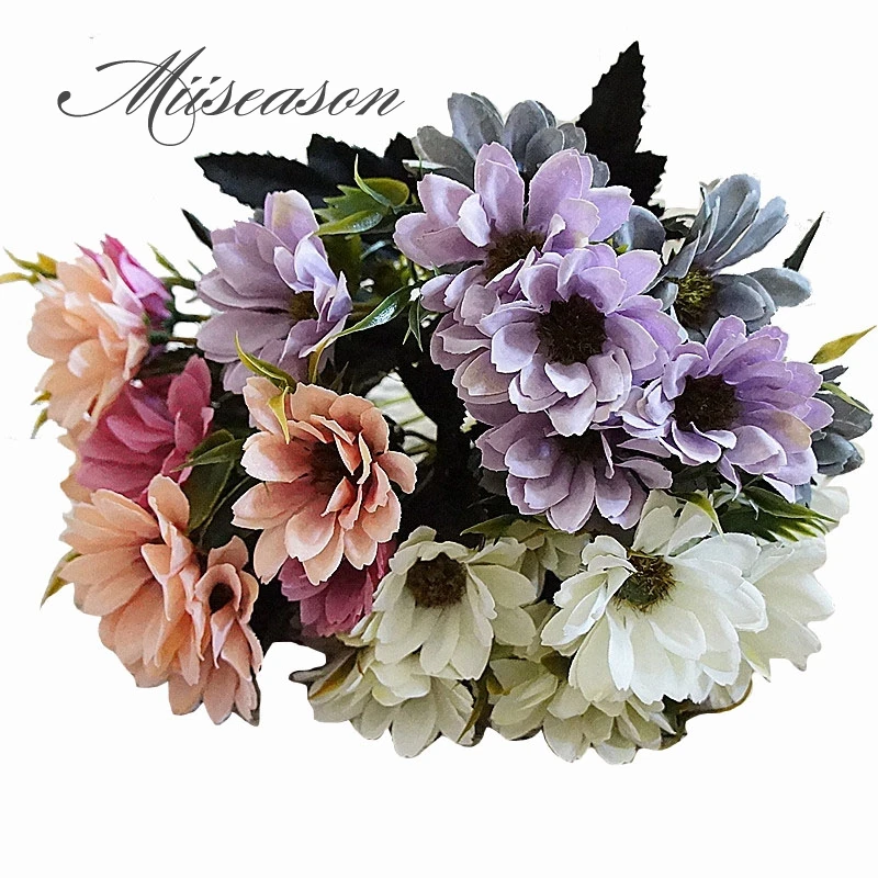 10 головок/1 букет искусственных растений подсолнухов|Искусственные и сухие