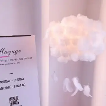 White light feather Rombe DIY ручной работы облако звезда Луна светодиодный 3D светильник ночник светится в темноте художественная игрушка для детей девочки подарок на день рождения Декор для спальни - Цвет: White light feather