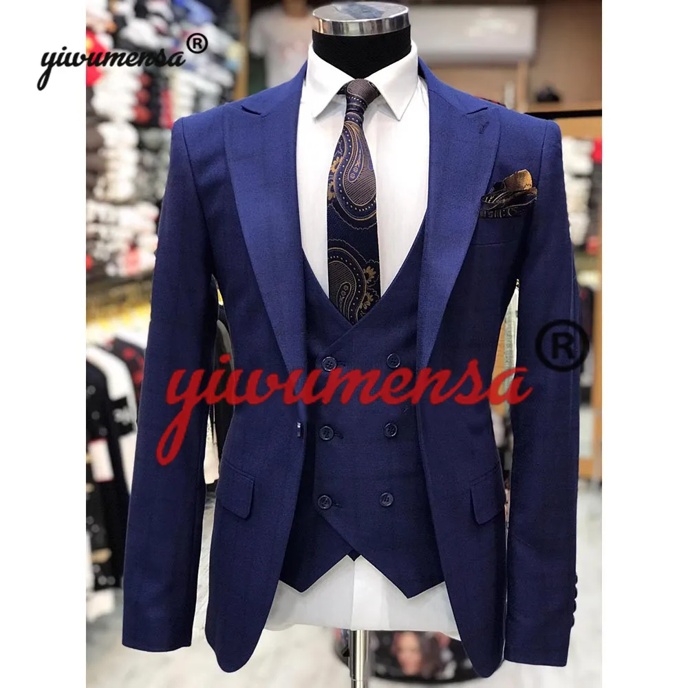 Style 3 Yiwumensa Лидер продаж Мужские костюмы 3 шт. для выпускных, свадеб Лучший человек свадебное платье банкет деловой строгий костюм на заказ вечернее платье - Цвет: Style 3