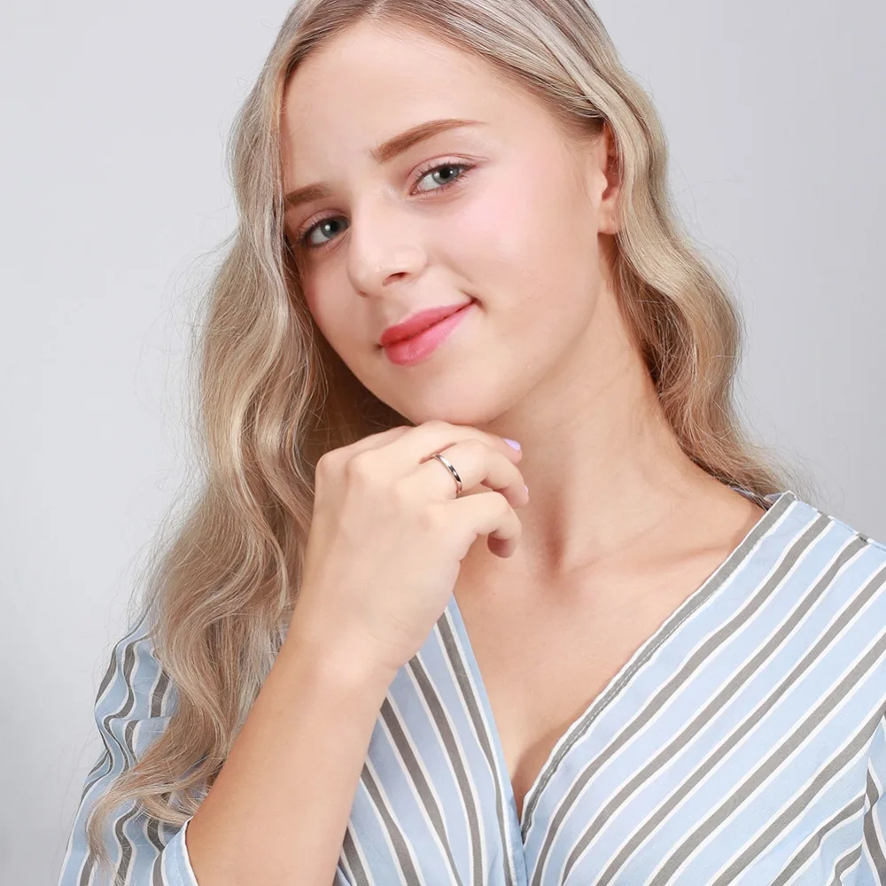 ORSA JEWELS Настоящее 925 пробы серебряные кольца для женщин Простые классические свадебные кольца Модные женские ювелирные изделия оптом SR74