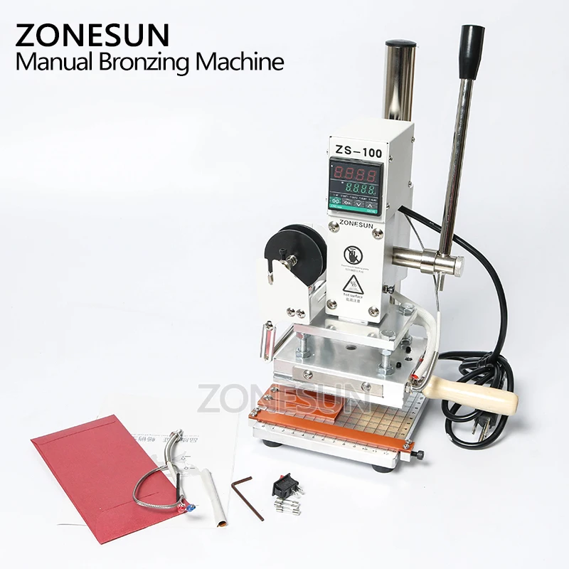 ZONESUN новая машина для тиснения ручной кожи бумажная деревянная машина с измерительной линией букв горячего тиснения фольги машина