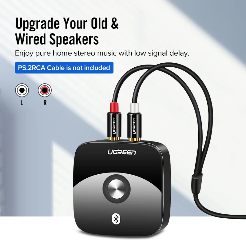 Ugreen Bluetooth RCA приемник 5,0 aptX LL 3,5 мм разъем Aux беспроводной адаптер Музыка для ТВ автомобиля RCA Bluetooth 5,0 3,5 аудио приемник