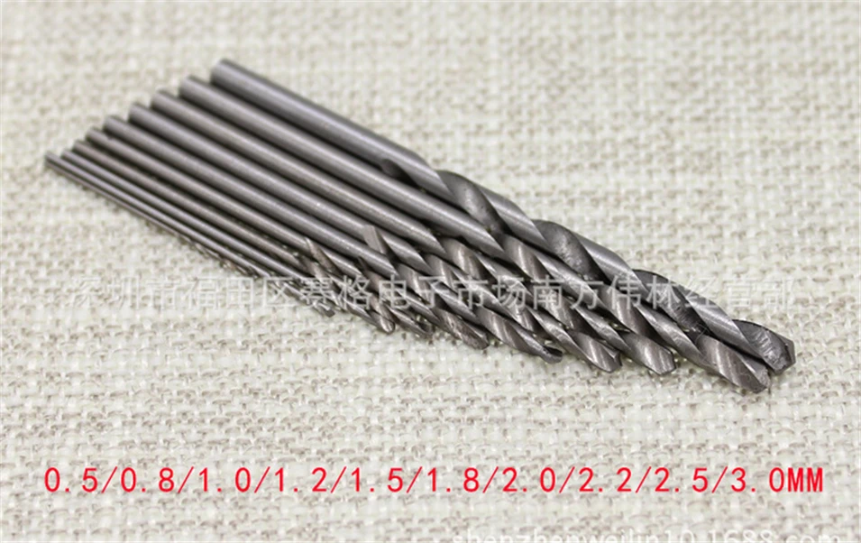 

10pc 0.5-3mm Micro Twist Drill Bits Set and DC 12V Electric Motor Drill Press with 6pc 0.5-3mm Brass Drill Chuck Collets