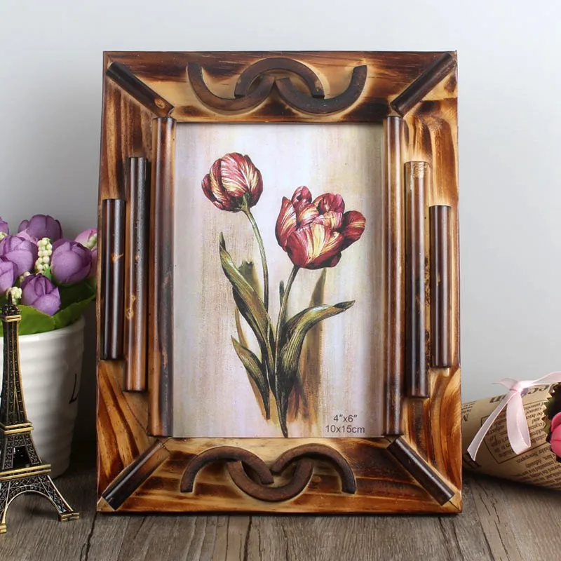 Антикварная креативная фоторамка Огорченная старая рамка для картин Настенная