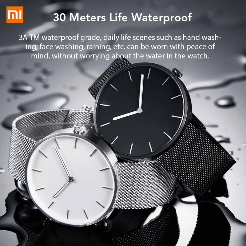 Xiaomi TwentySeventeen, кварцевые наручные часы из нержавеющей стали для мужчин и женщин, водонепроницаемые часы со стальным ремешком, браслет, 3 АТМ, подарок для влюбленных