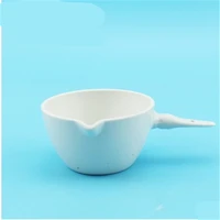 1pcs 125ml ceramic evaporating dish flat bottom with handle for laboratory