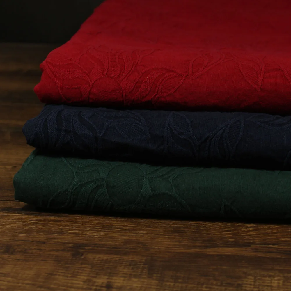 

High-quality jacquard weave of cotton and linen tissus Autumn and winter fabric High-end Gown Dress tissu