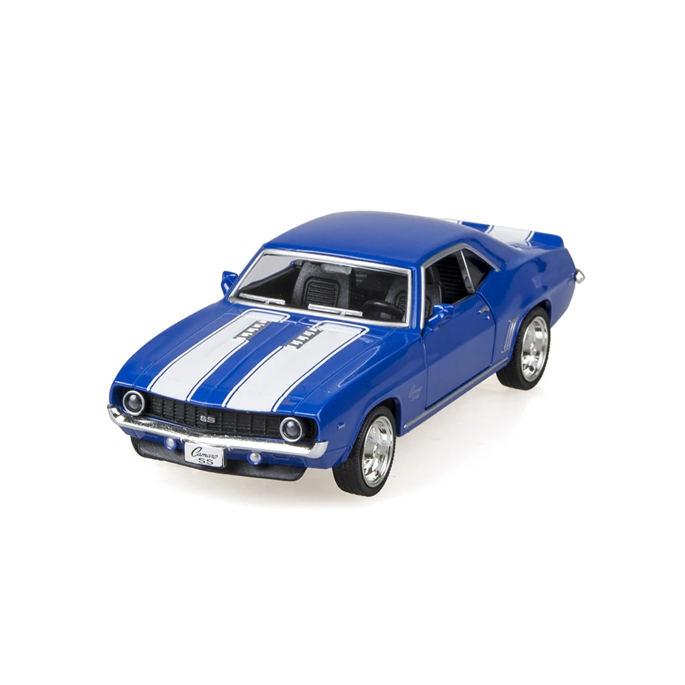 Camaro SS 1969 синяя модель автомобиля из сплава 1/36 детские игрушечные машины Литые