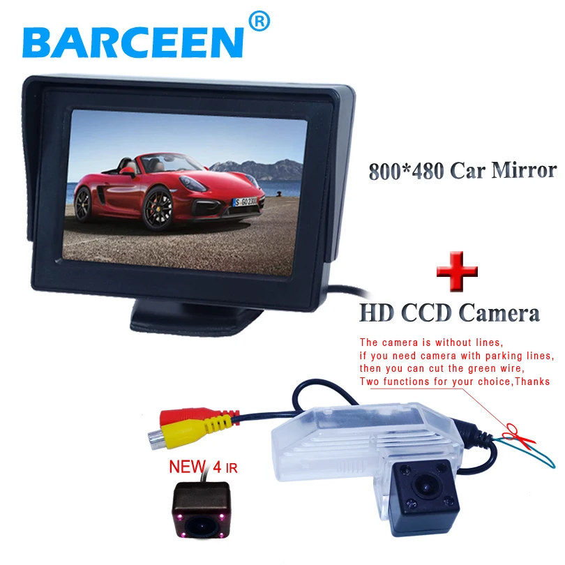 Автомобильный монитор 4 3 дюйма + Водонепроницаемая камера заднего вида 69K для Mazda