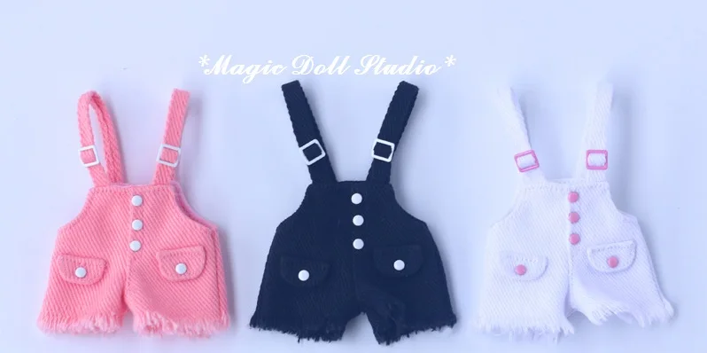 [MG684] 2019 доставка Одежда для кукол Neoblythe # джинсовый короткий комбинезон подходит