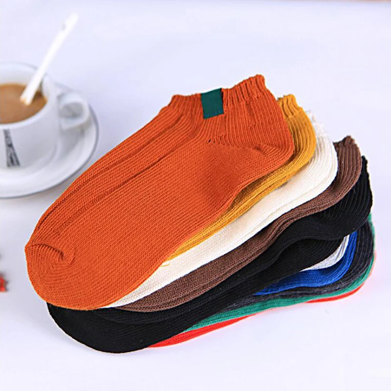 

10 pairs Women Retro Knitted Socks Spring Autumn Casual Striped Elastic Patchwork Girls Sock Ladis Female Meias Orange Coffee