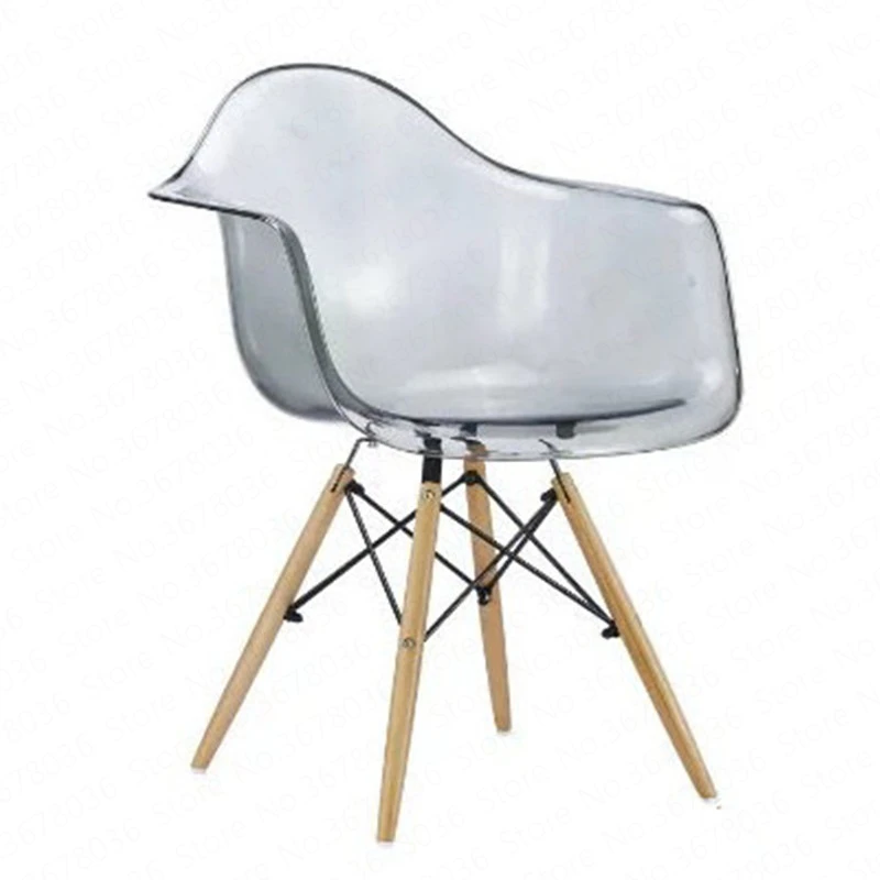 29%Simple Modern Home Back Dining Chair Plastic Chair Transparent Backrest Lounge Chair Meeting Office Coffee Shop