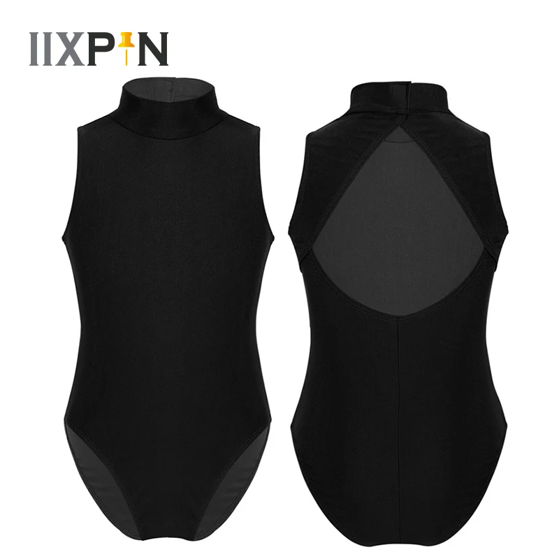 IIXPIN женское балетное танцевальное трико без рукавов с открытой спиной и высоким