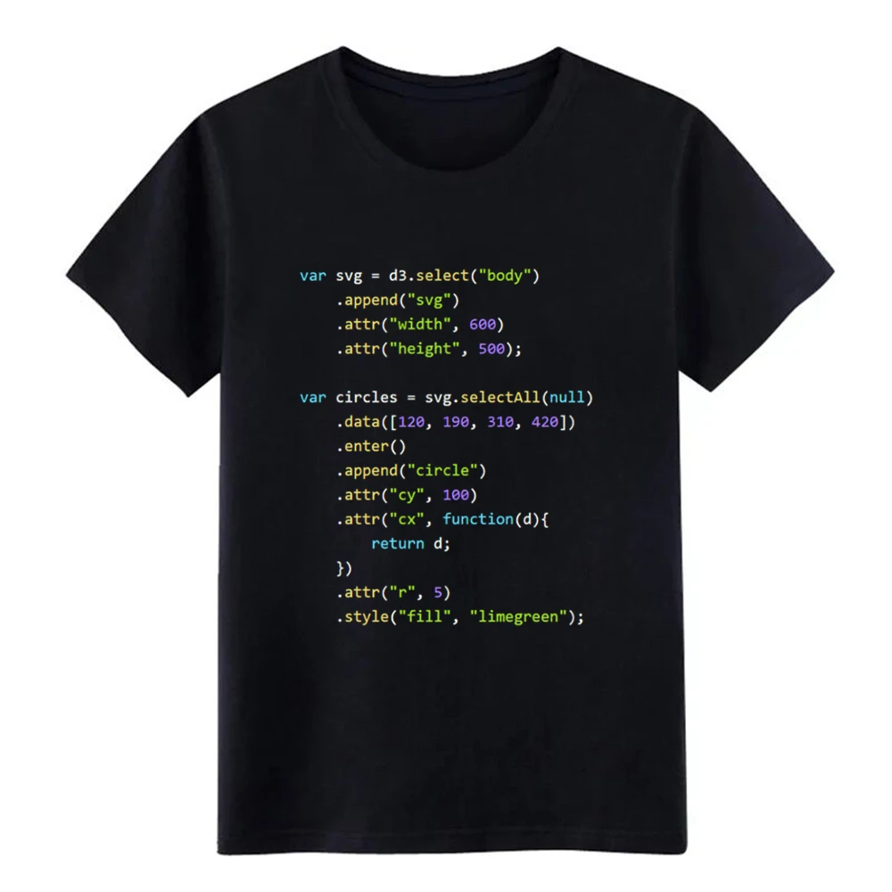 Мужская футболка d3.js program с принтом S XXXL тренд повседневная весенняя Стандартная