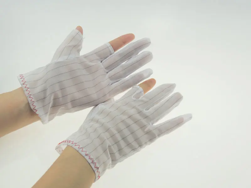 Fabric Gloves Антистатические полиэфирные тканевые перчатки ESD с полиуретановым покрытием, подходят для ладоней/подходят для верхней части, хлопковые перчатки, нитриловые/латексные электронные защитные перчатки - Цвет: Fabric Gloves