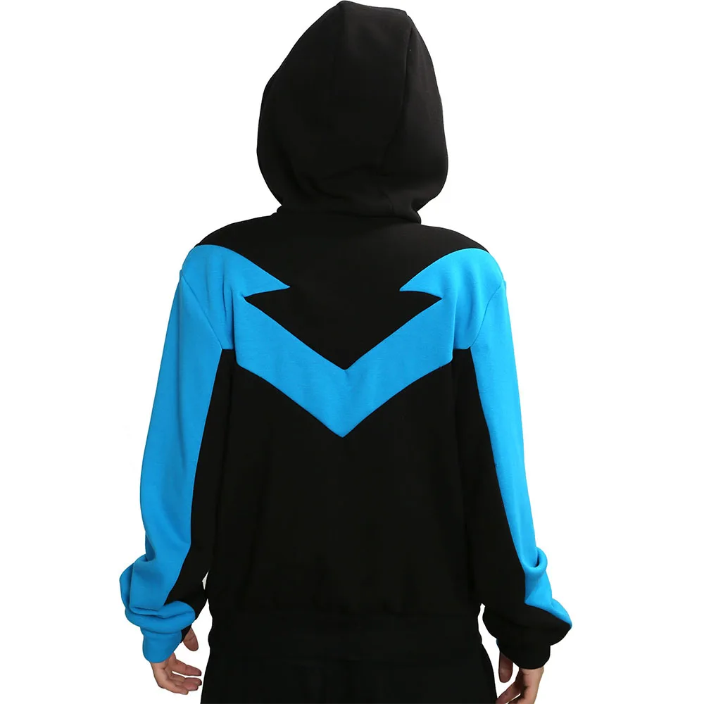XCOSER Nightwing Толстовка комиксы костюм Бэтмена, косплей теплый хлопок синий черный с капюшоном зимняя Толстовка для мужчин взрослых