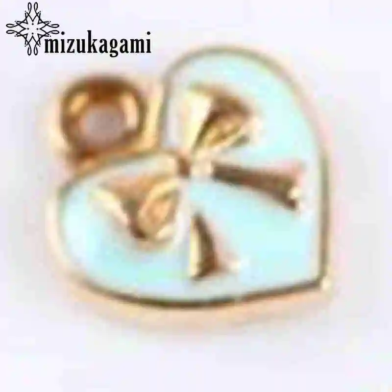 

Zinc Alloy Enamel Charms Golden Drop Oil Bow Mini Heart Charms 10pcs/lot For DIY Fashion Jewelry Making Finding Accessories