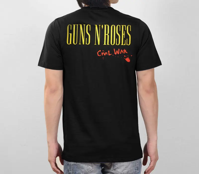 Экран футболка с коротким Пистолеты n' Roses НРГ гражданская война Графический Heavy