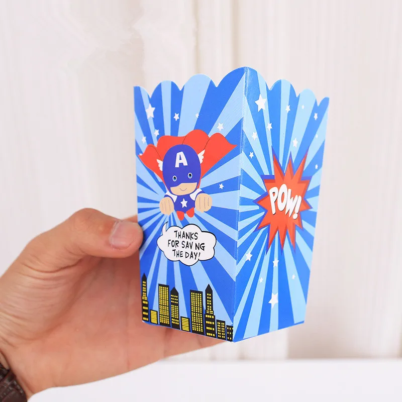 6 шт. коробка для попкорна с изображением Капитана Америки человека паука