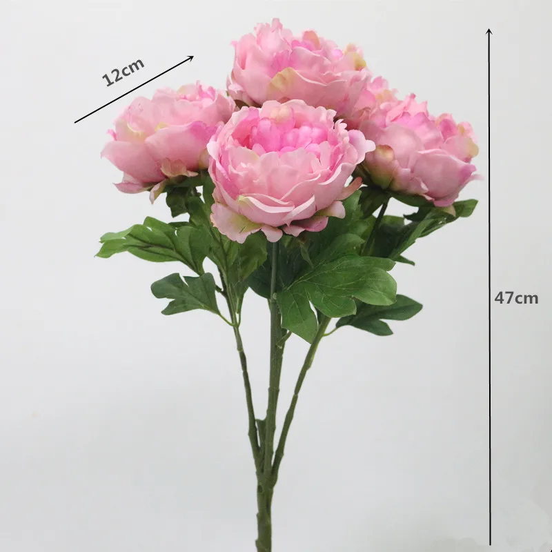 

Flone 5-Head Fake Peonies Artificial Flowers Wedding Bouquet Party Home Decor Floral Branch Table Decoration