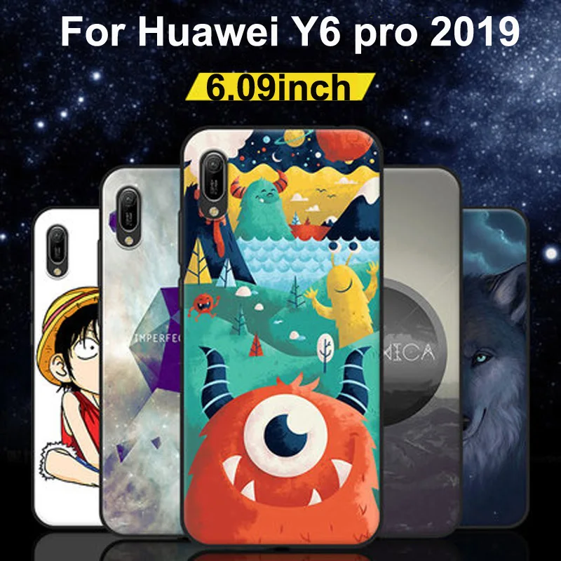 Чехол для Huawei Y6 pro 2019 Мягкий Силиконовый ТПУ чехол с рисунком животных из