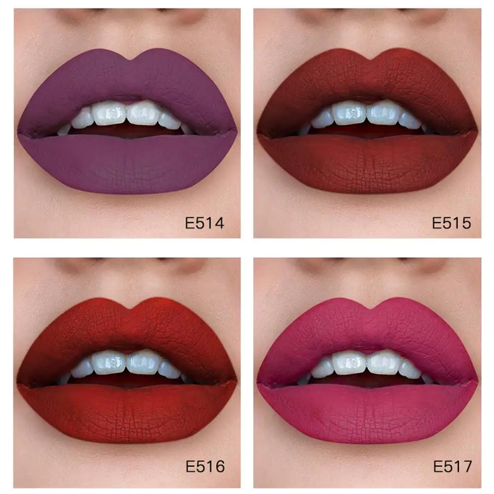 16 Colors White Bottle Matte Lip Gloss Lasting Moisturizing Non-marking Waterproof Non-stick Cup Lip Glaze Makeup Accessorices