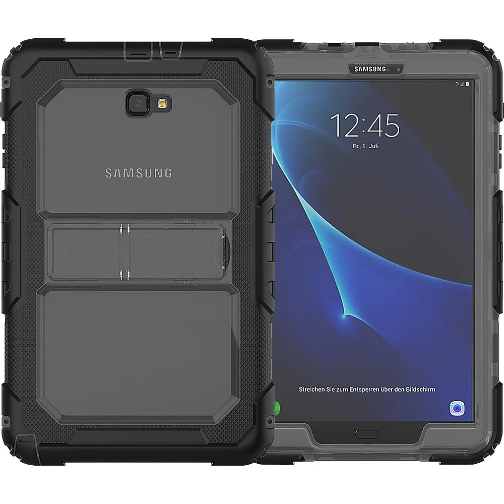 Grey Чехол для samsung Galaxy Tab A A6 10,1 T580 T585 SM-T585 T580N сверхпрочный ударопрочный детский чехол-подставка с плечевым ремнем - Цвет: Grey
