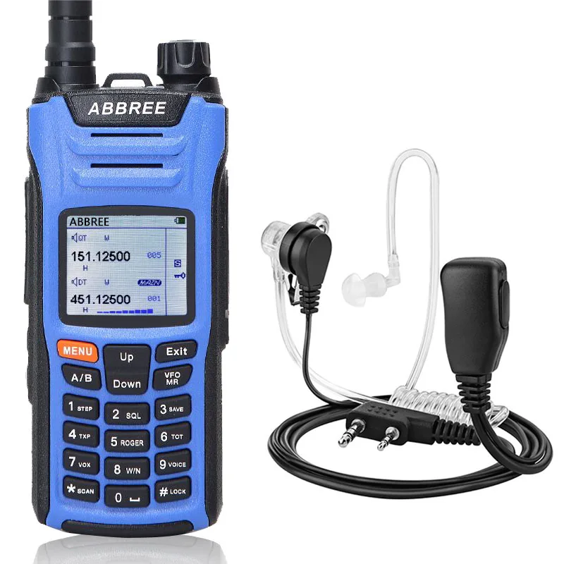 add headset ABBREE AR-F6 рация Многополосная многофункциональная VHF UHF DTMF 999CH VOX DTMF SOS сканирование секундомер Ham двухстороннее радио - Цвет: add headset